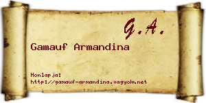 Gamauf Armandina névjegykártya